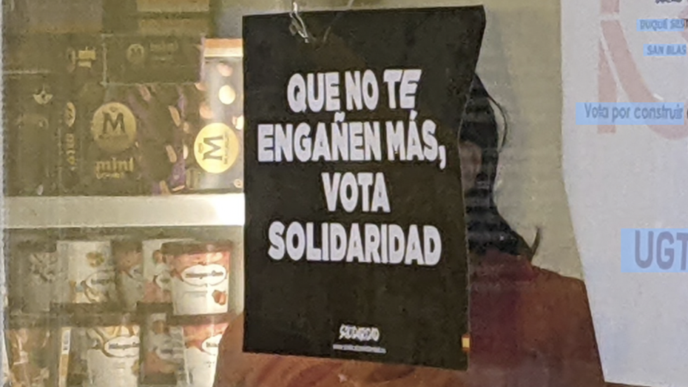 "Don't be fooled anymore, vote solidarity" 